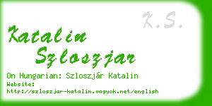 katalin szloszjar business card